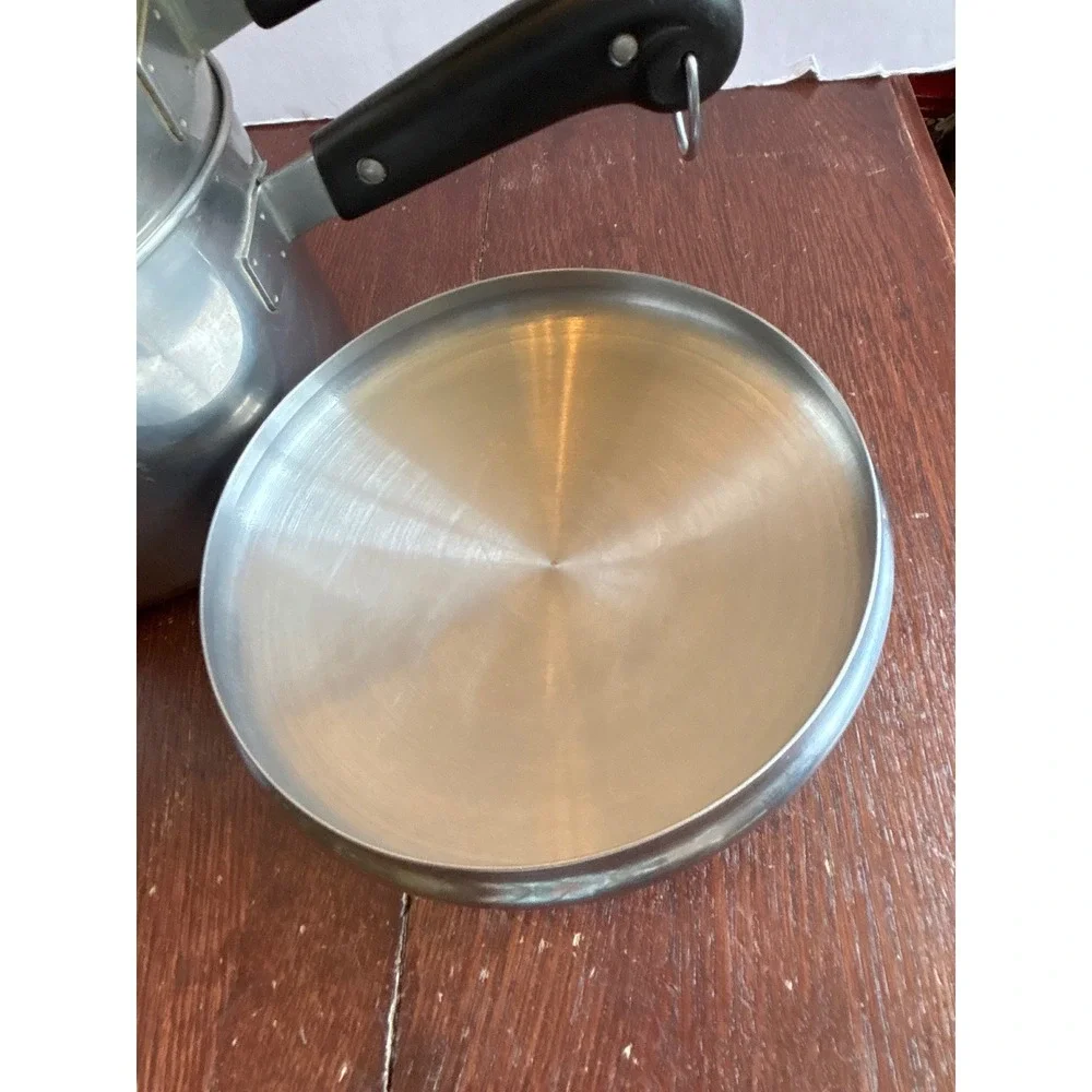 Vintage Revere Ware Copper Bottom Double Boiler 2 Piece Set with Lid Stainless